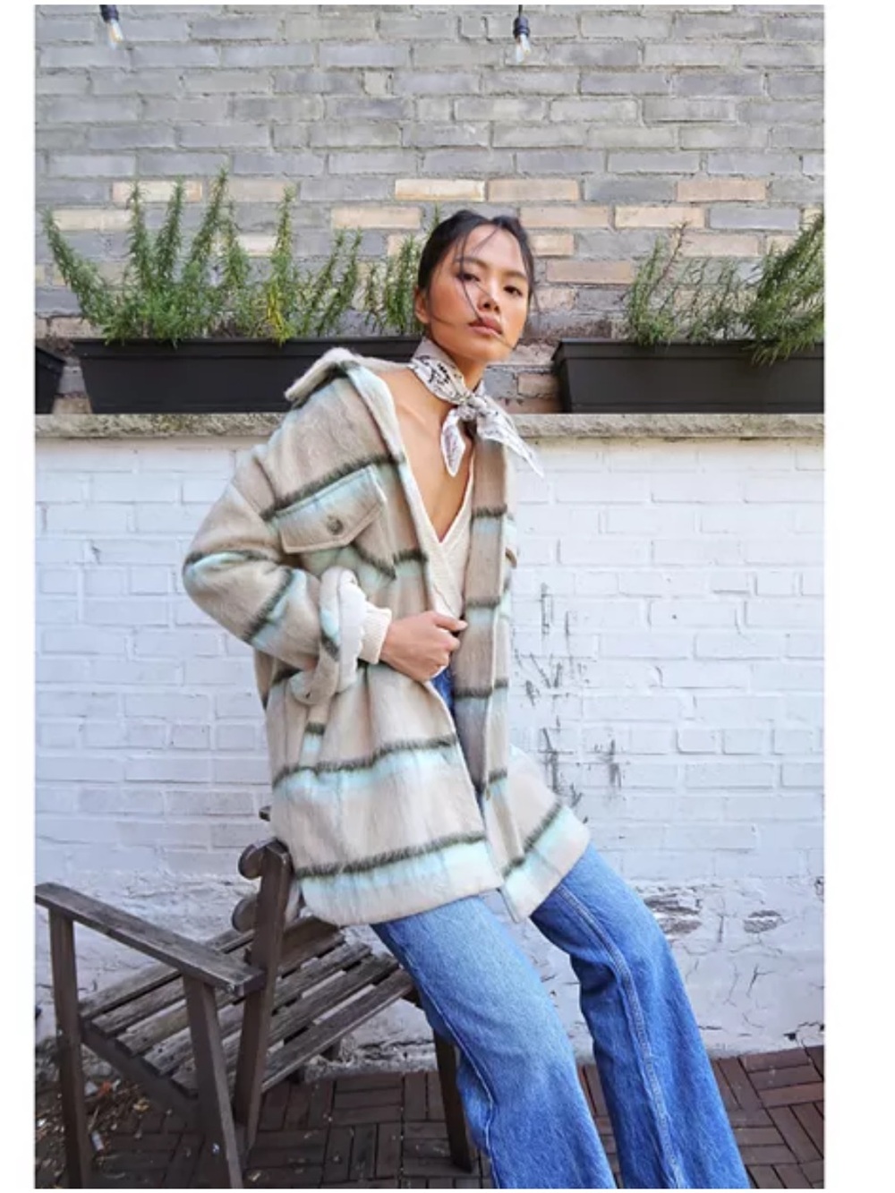 Free People Vienna Brushed Wool Shirt Jacket Sz XS